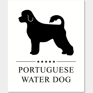Portuguese Water Dog Black Silhouette Posters and Art